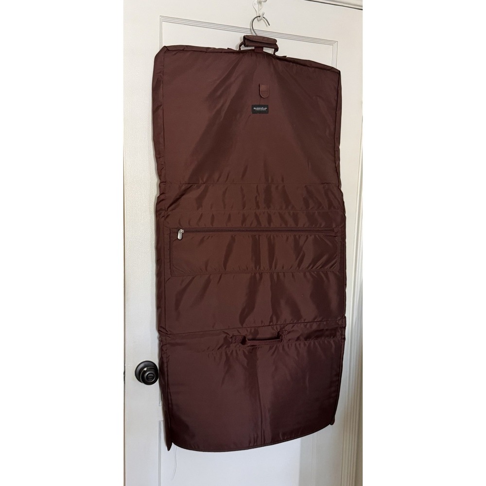 Briggs &‎ Riley Garment Bag Brown Full Zip Nylon Tri-Fold Luggage Full Zip Suit